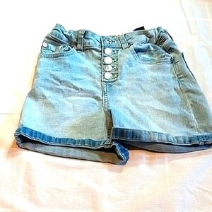 Indigo Rein Y2K Women's Denim Distressed Snap fly Shorts Size 10